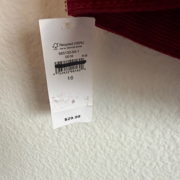 GAP Boys' Red Slim Straight Fit Corduroy Pants - Picture 3 of 9